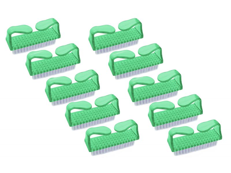 Lot de 10 brosses à ongles - Vert