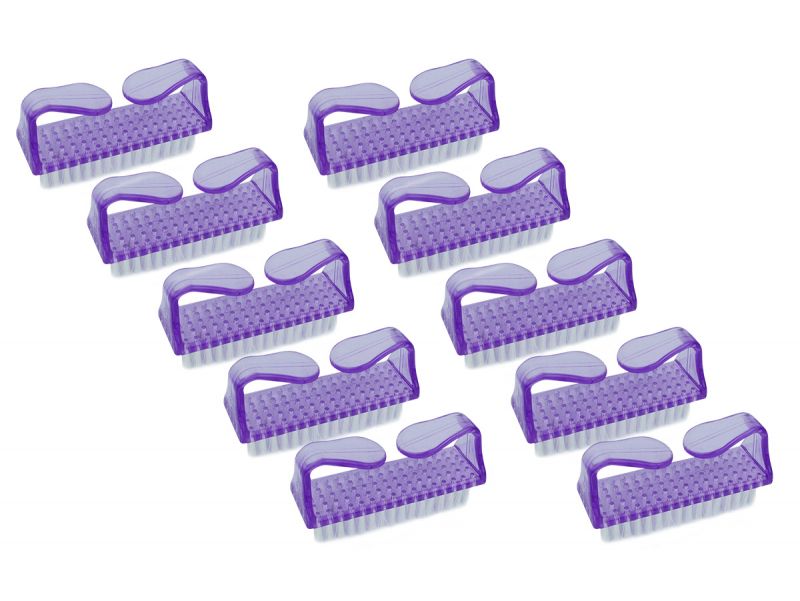 Lot de 10 brosses à ongles - Violet