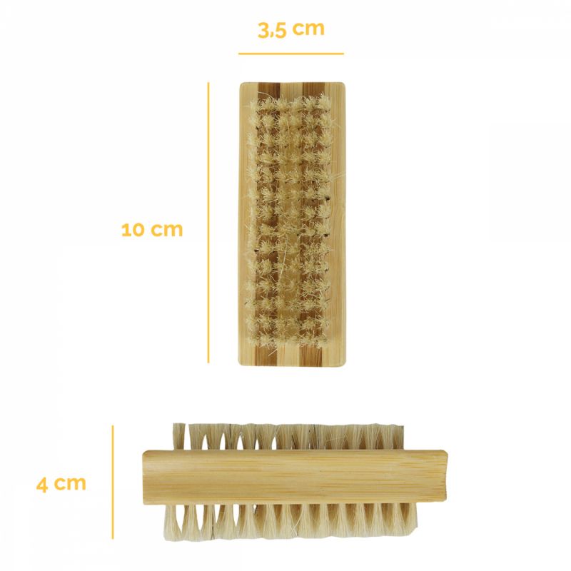 Lot de 2 brosses à ongles en bambou - Double face