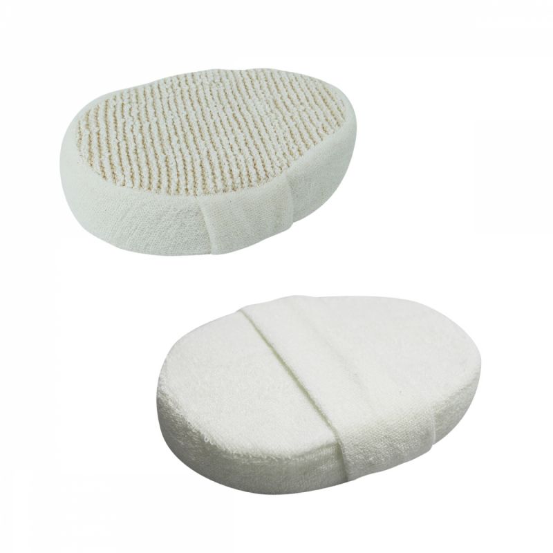 Lot de 2 éponges exfoliantes en fibre de bambou - 15 x 10,5 x 3 cm