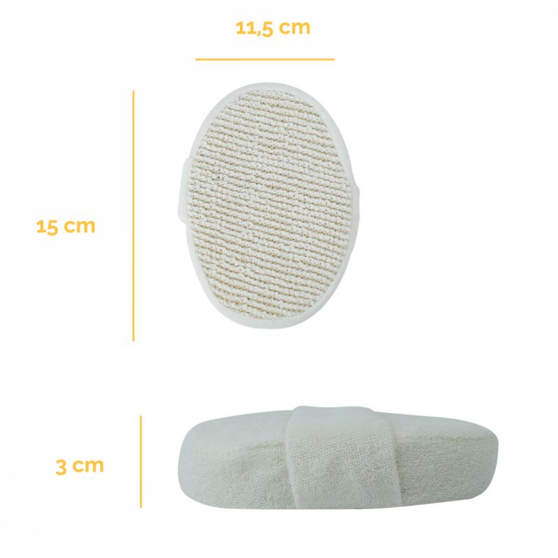 Lot de 2 éponges exfoliantes en fibre de bambou - 15 x 10,5 x 3 cm