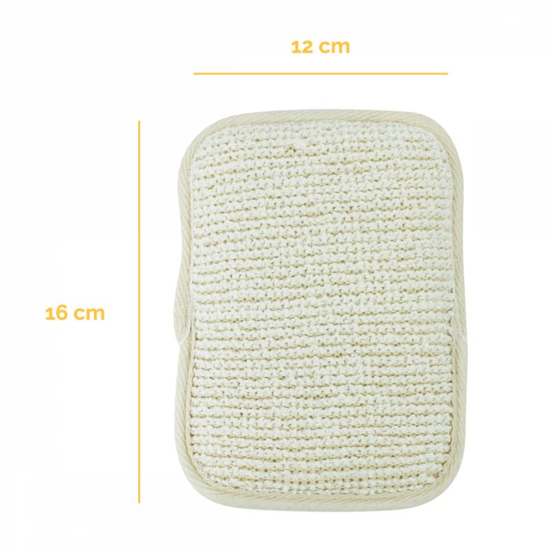 Lot de 2 gants exfoliants rectangles en fibres de bambou - 16 x 12 cm