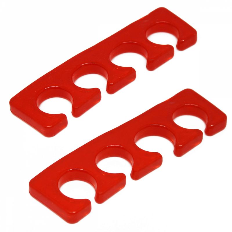 Lot de 2 paires de séparateurs d'orteils en silicone - Rouge