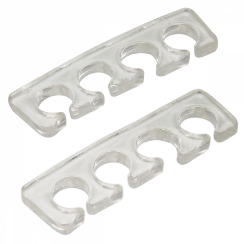 Lot de 2 paires de séparateurs d'orteils en silicone - Transparent