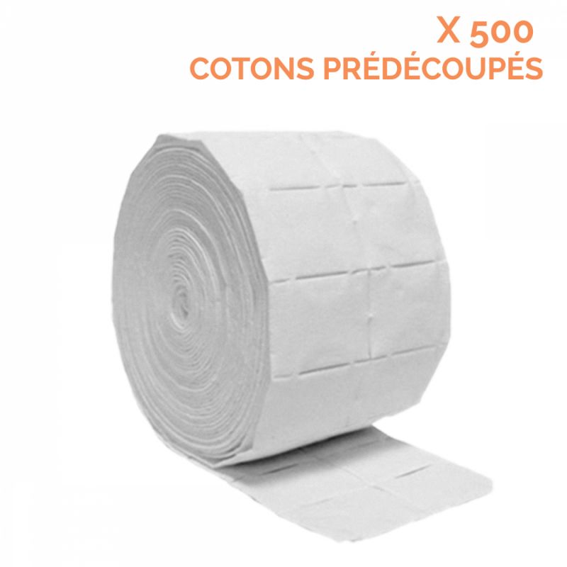 Lot de 4 rouleaux de 500 cotons manucure de cellulose