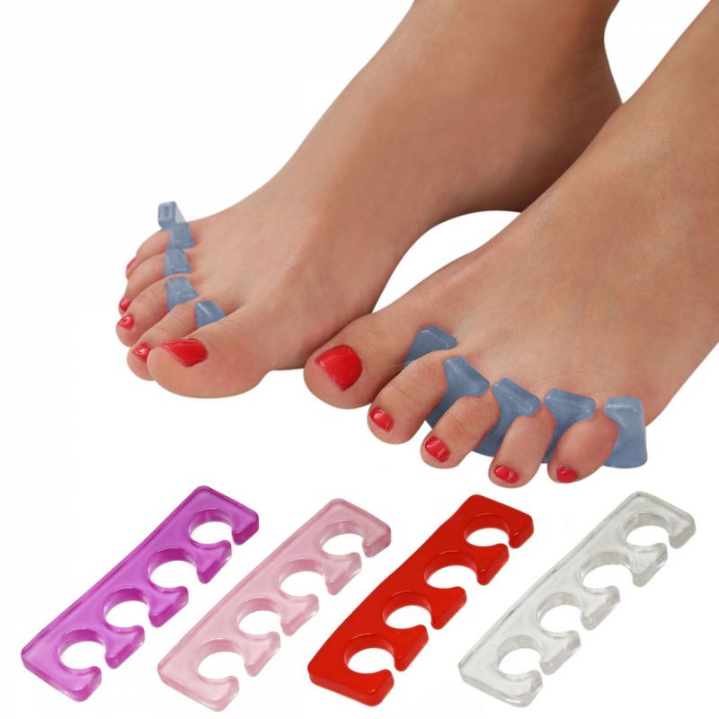 Lot de 5 paires de séparateurs d'orteils en silicone - Bleu