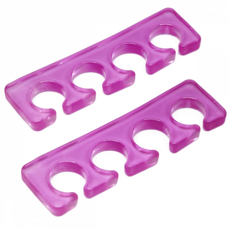 Lot de 5 paires de séparateurs d'orteils en silicone - Violet
