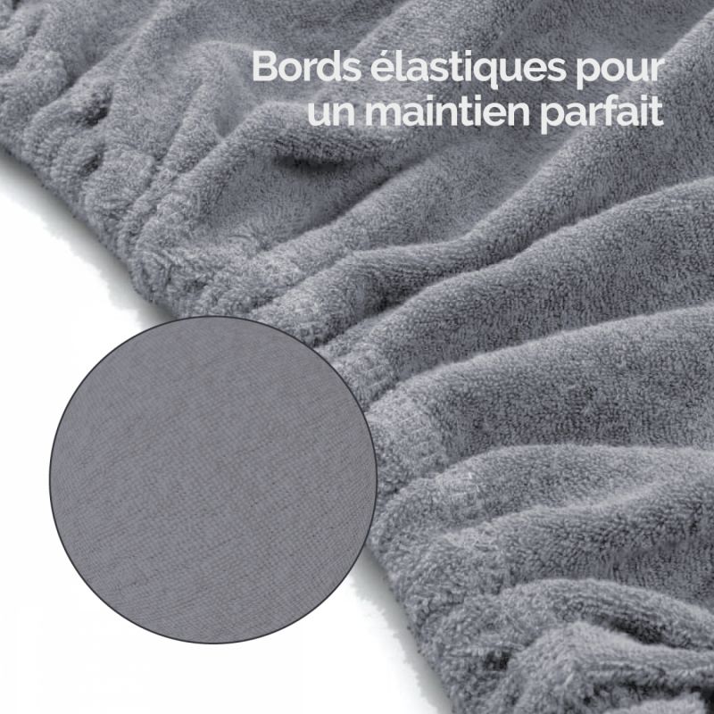 Kit complet de housses pour table de massage - Confort Plus - Éponge - Gris