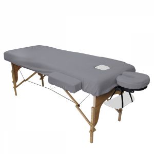 Kit complet de housses pour table de massage - Confort Plus - Éponge - Gris