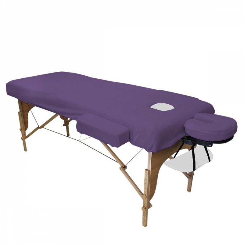 Kit complet de housses pour table de massage - Confort Plus - Éponge -  Violet