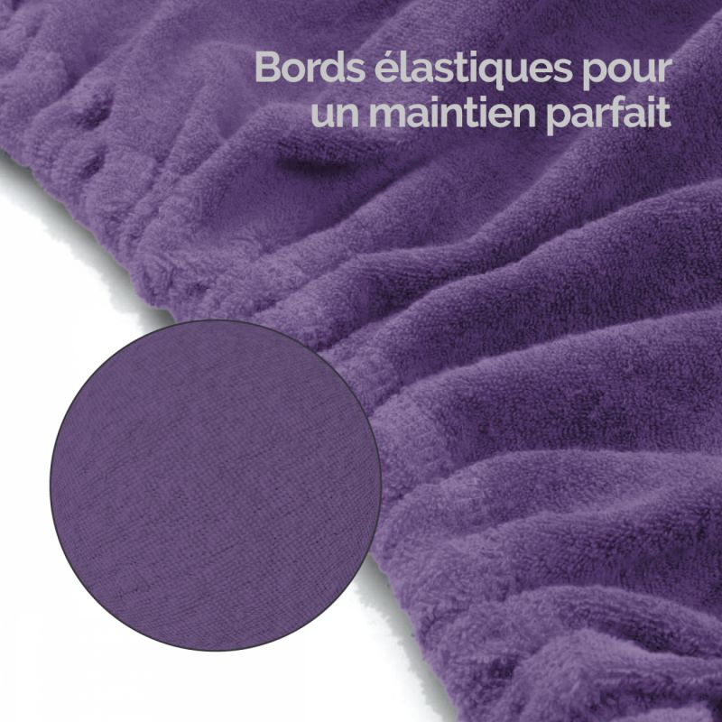 Kit complet de housses pour table de massage - Confort Plus - Éponge - Violet