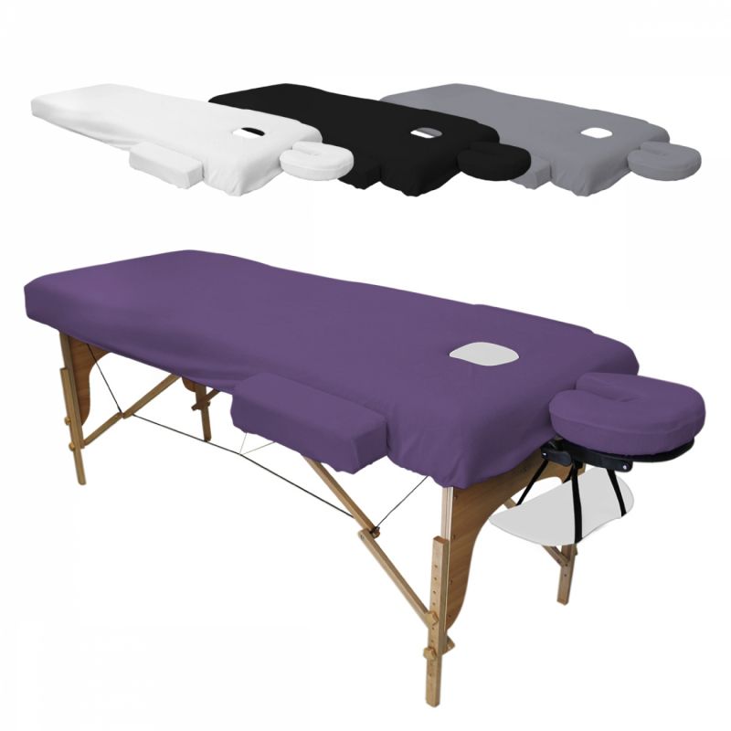 Kit complet de housses pour table de massage - Confort Plus - Éponge - Violet