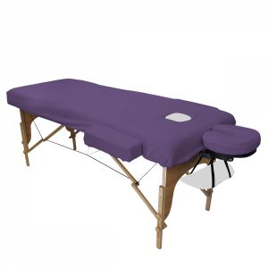 Kit complet de housses pour table de massage - Confort Plus - Éponge - Violet