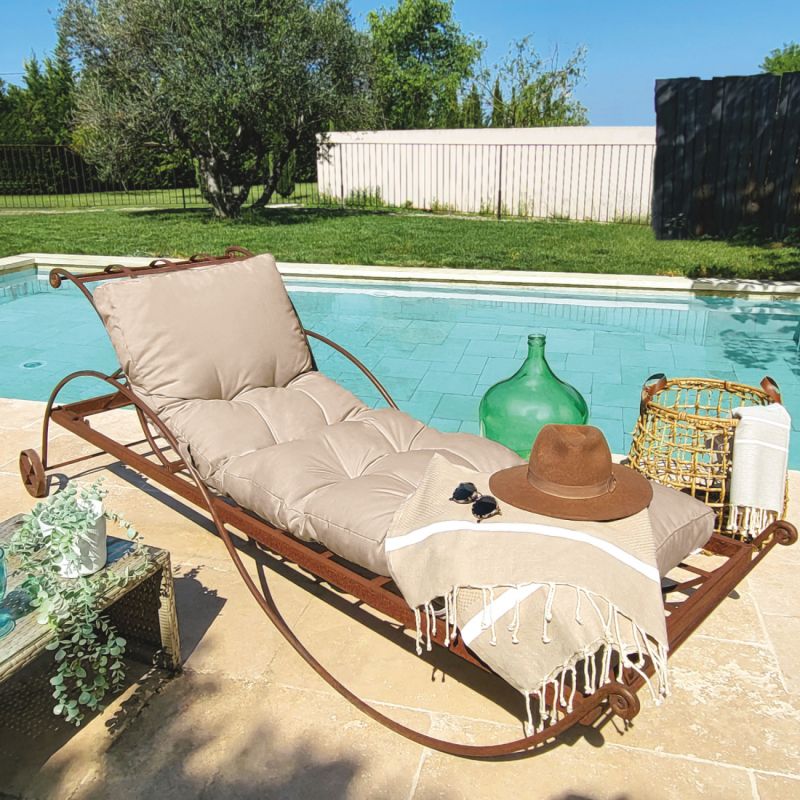 Coussin pour bain de soleil - 185 x 55 cm - Beige