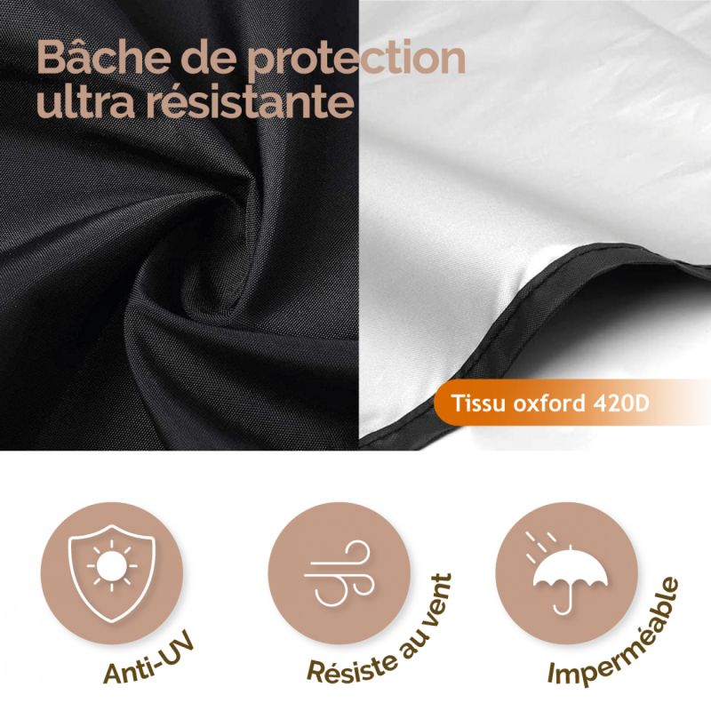 Bâche de protection pour enrouleur de piscine - 3.80 m - Noir