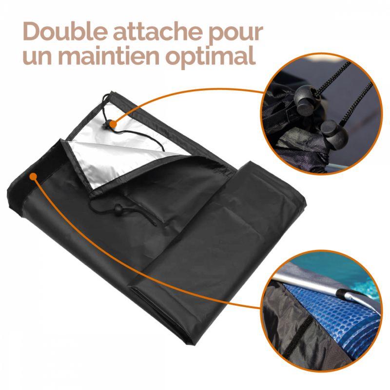 Bâche de protection pour enrouleur de piscine - 3.80 m - Noir