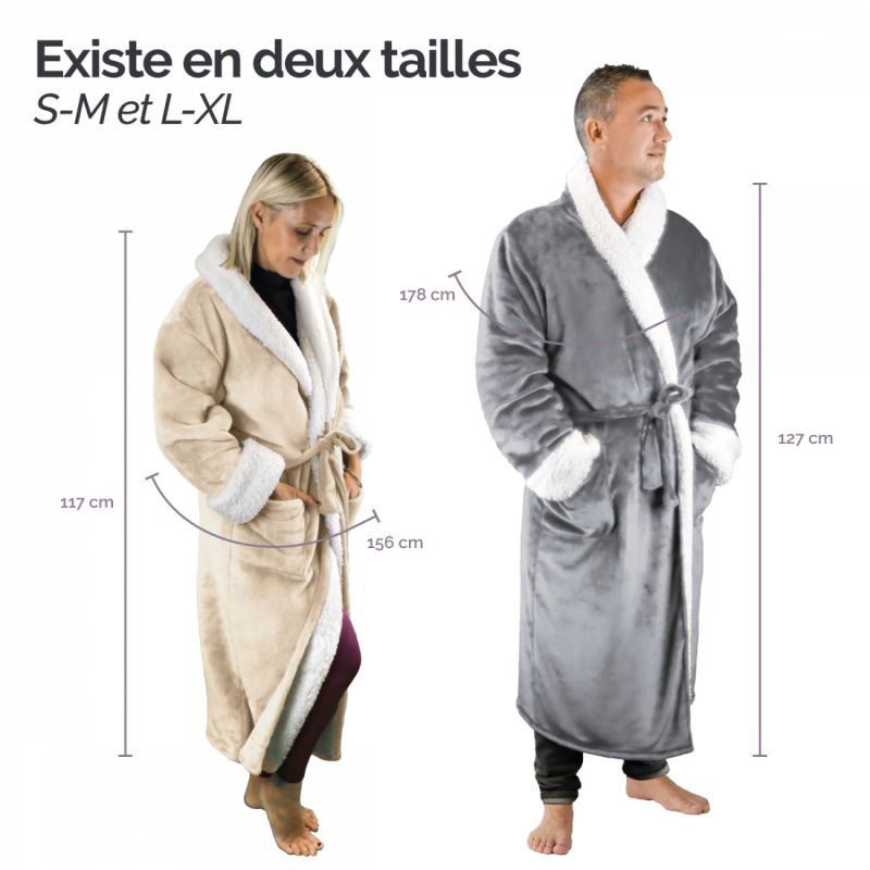 Robe de chambre polaire - L/XL - Gris