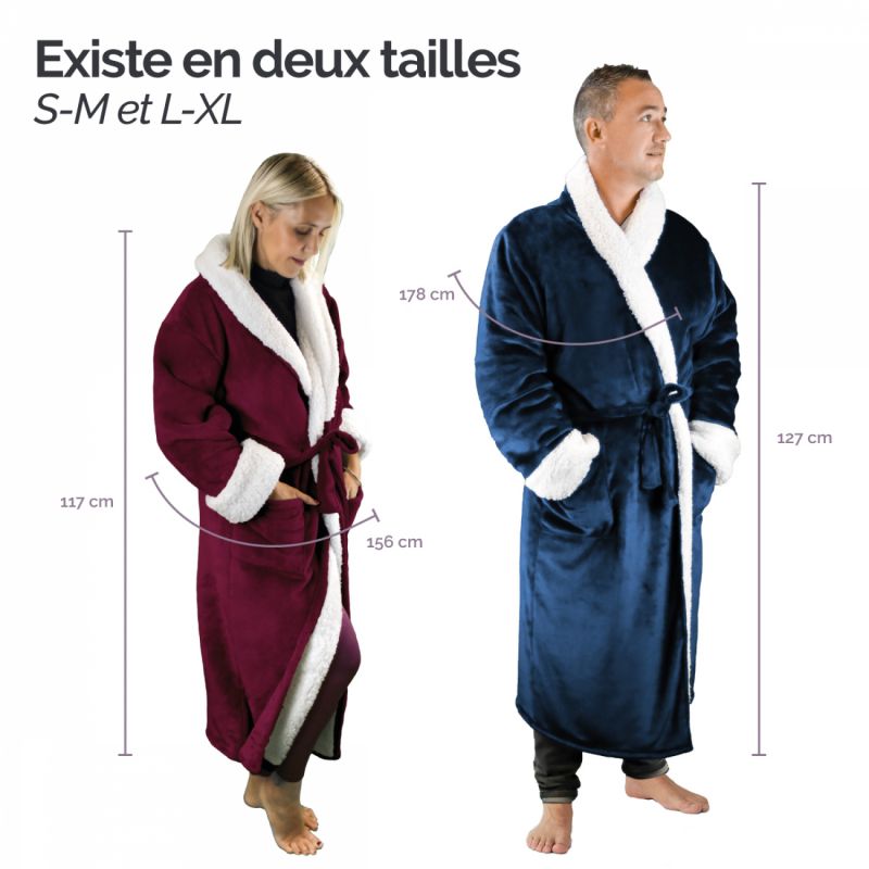 Robe de chambre polaire - S/M - Prune