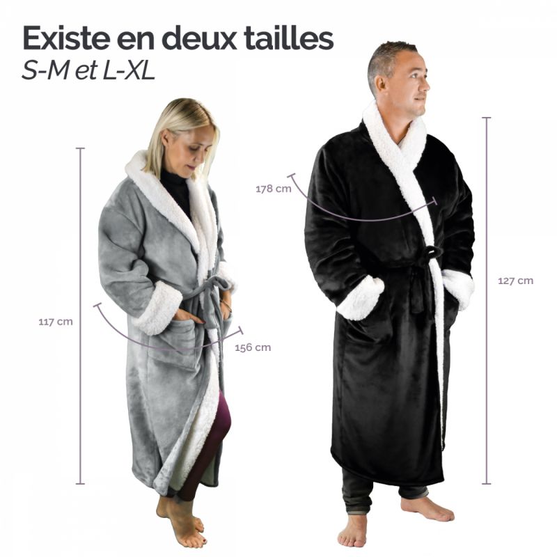 Robe de chambre polaire - S/M - Gris