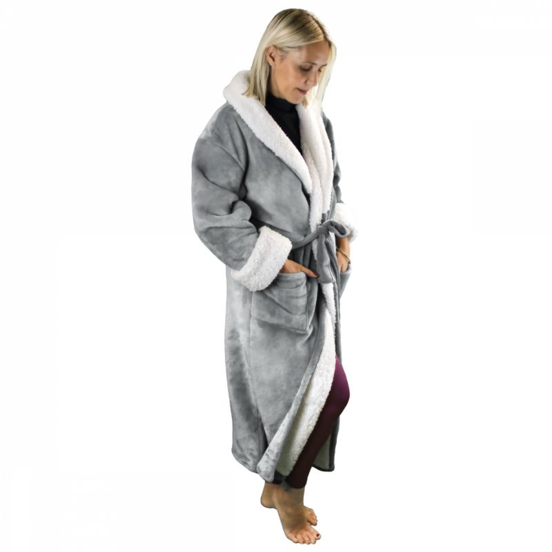 Robe de chambre polaire - S/M - Gris