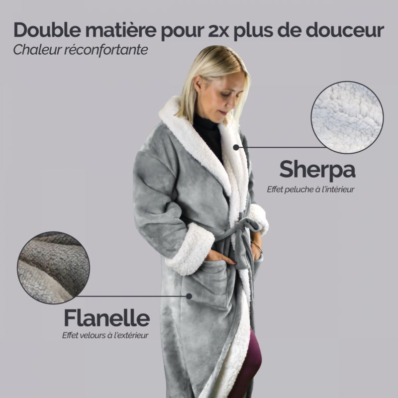 Robe de chambre grise outlet