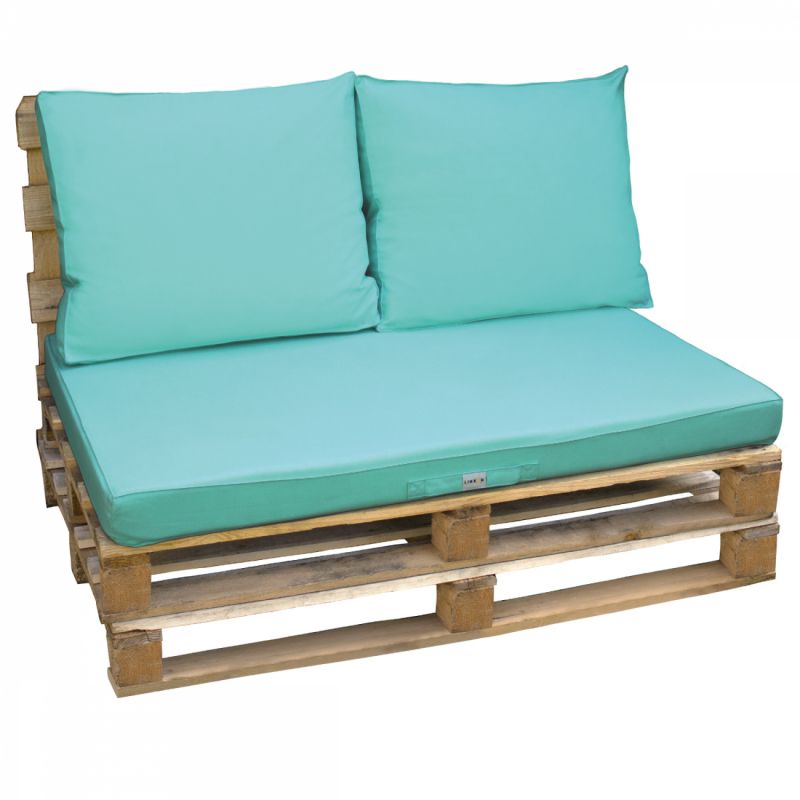 Kit de coussins déhoussables pour palette - Bleu turquoise