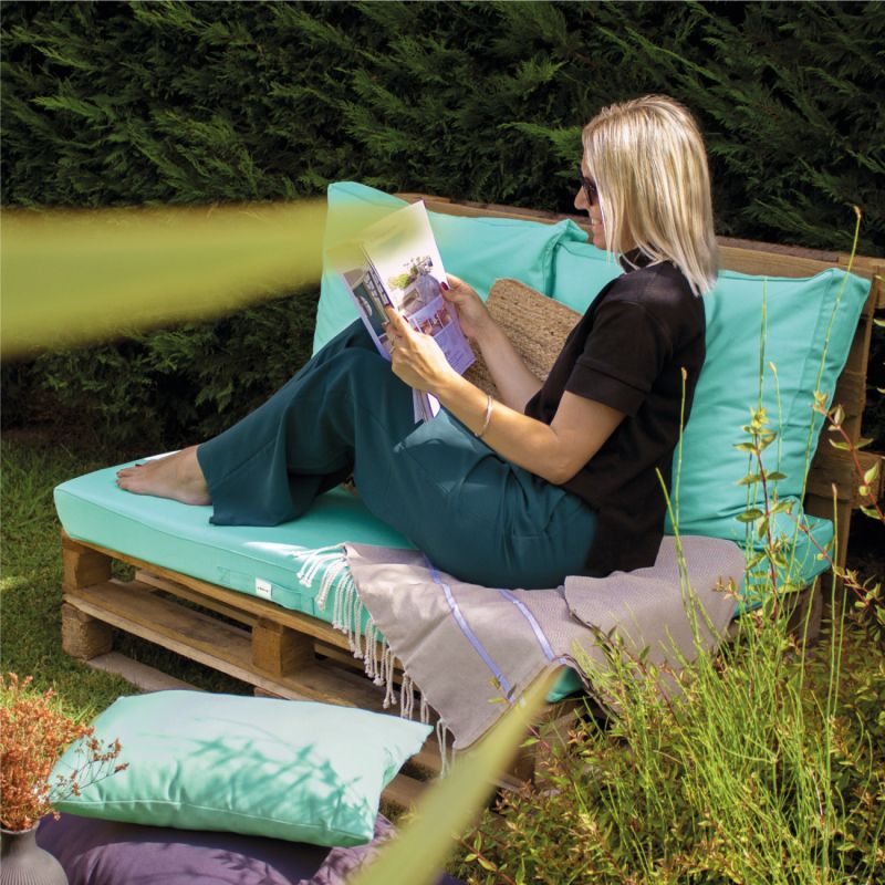 Kit de coussins déhoussables pour palette - Bleu turquoise