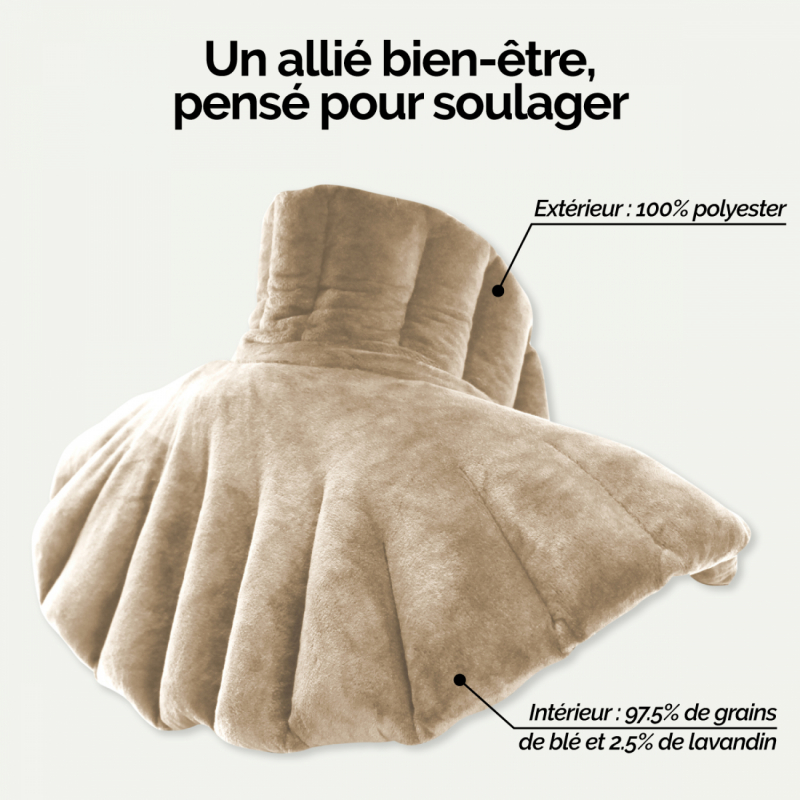 Coussin chauffant pour épaules et cou - Beige