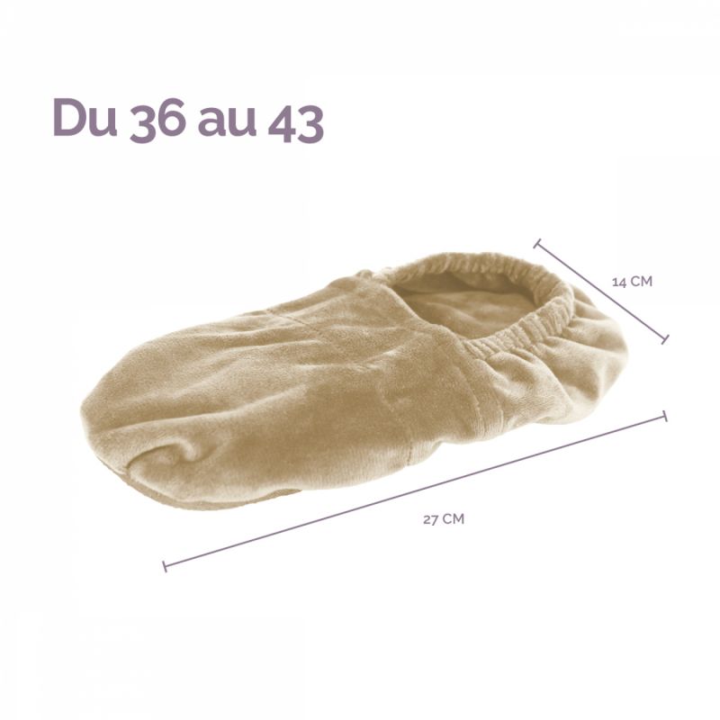 Chaussons chauffants - Du 36 au 43 - Beige