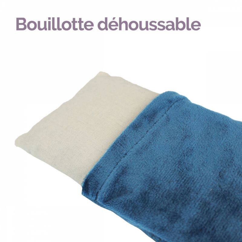 Bouillotte longue chauffante - 12 x 80 cm - Bleu