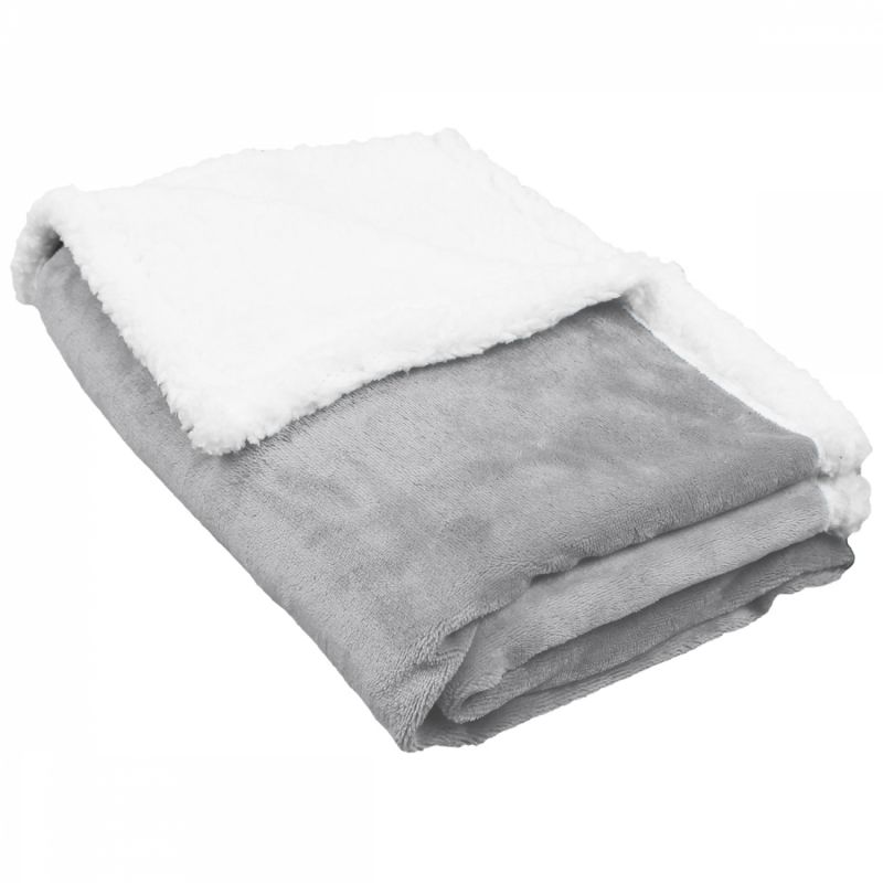 Lot de 2 couvertures polaires pour bébé - 75 x 100 cm - Gris