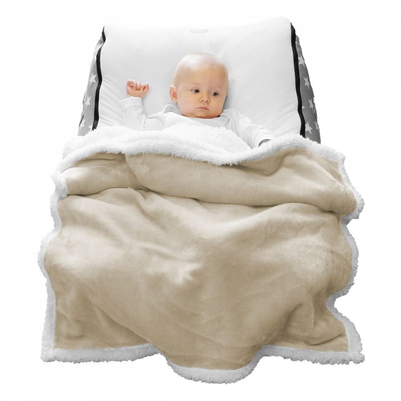 Lot de 5 couvertures polaires pour bébé - 75 x 100 cm - Beige