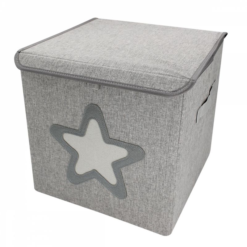 Lot de 2 boites de rangement - Harmonie - 33 x 33 x 33 cm - Gris Étoile