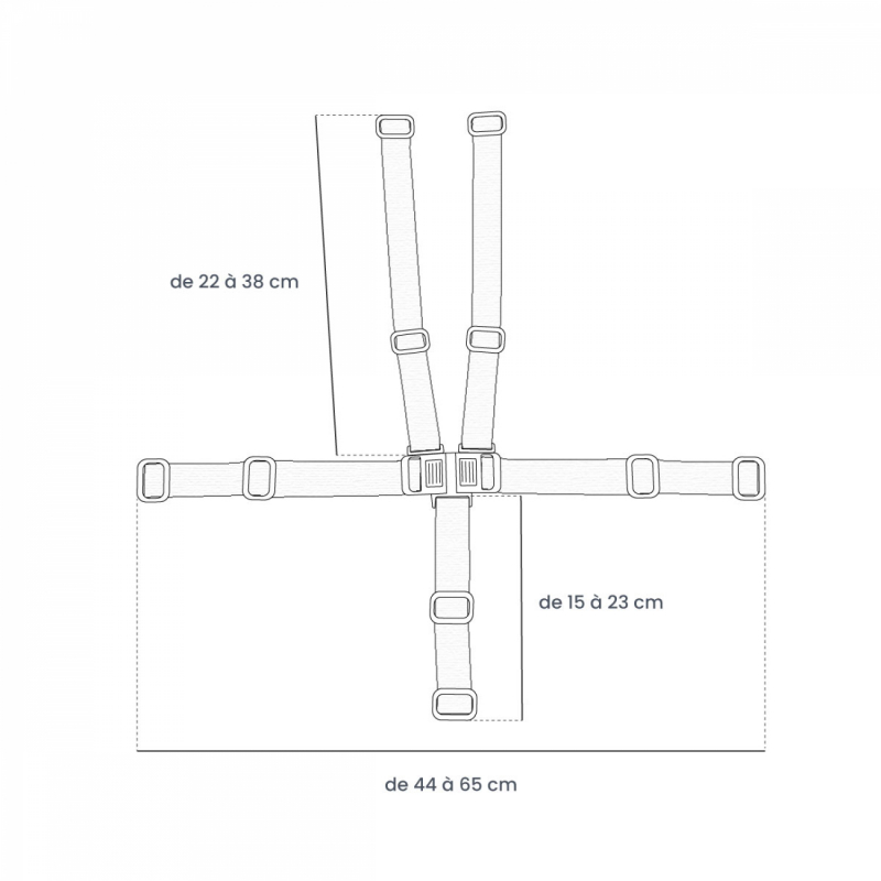 Lot de 2 harnais de sécurité pour chaise haute Délice - Blanc