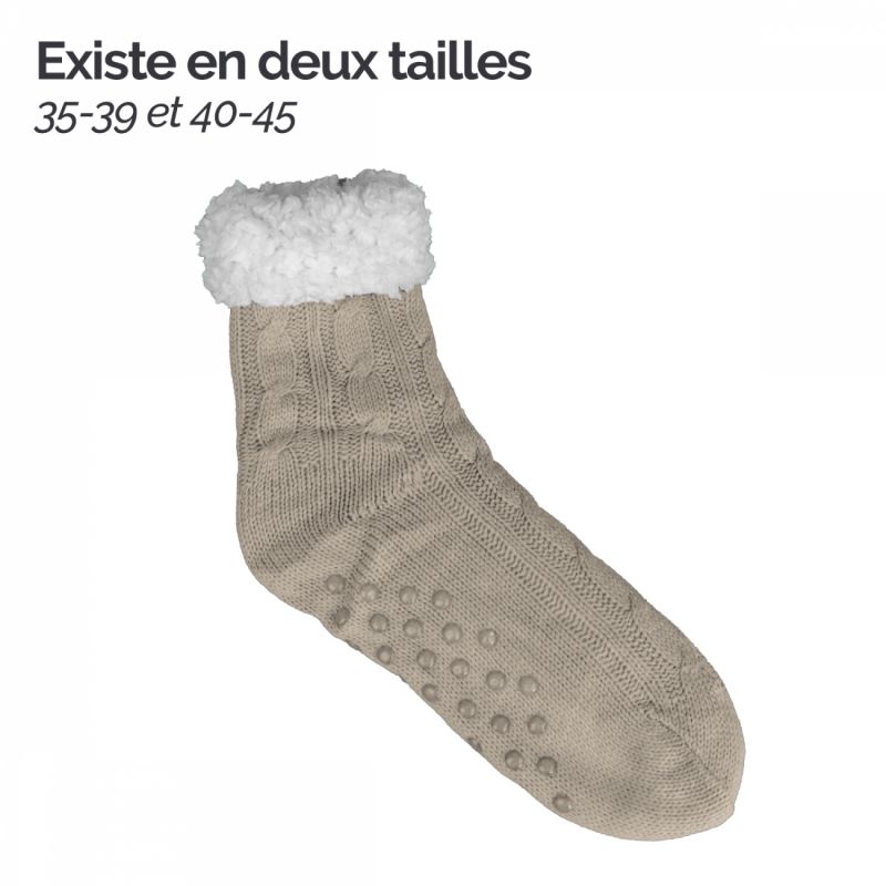 Chaussettes polaires - Taille 40-45 - Beige