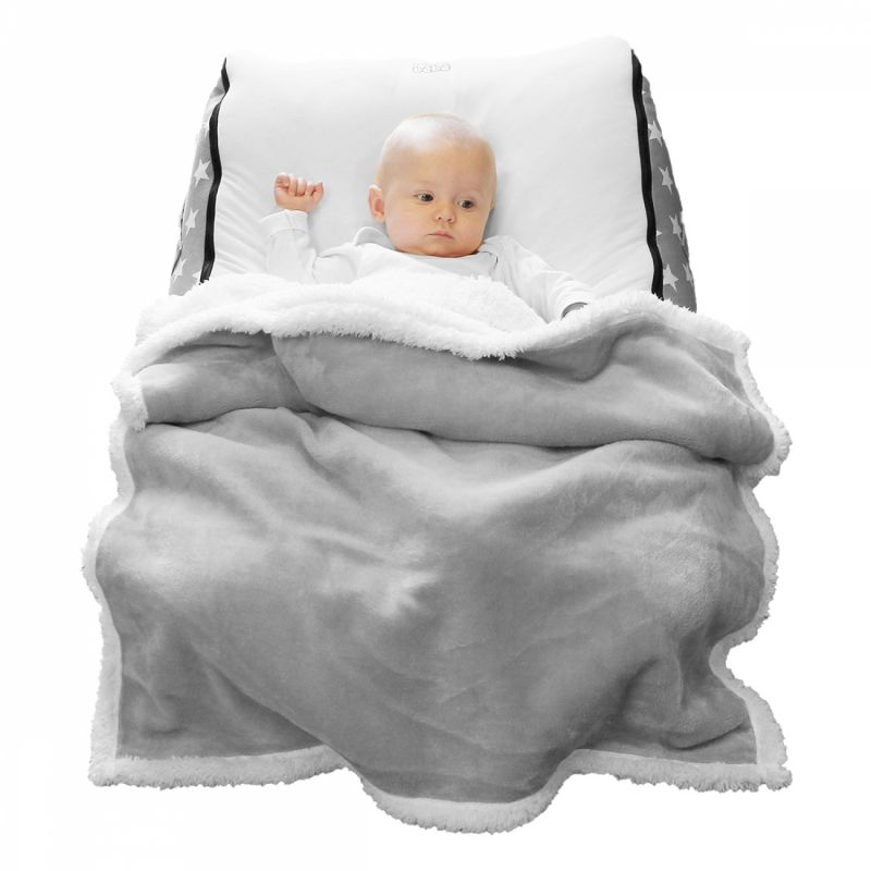 Lot de 5 couvertures polaires pour bébé - 75 x 100 cm - Gris