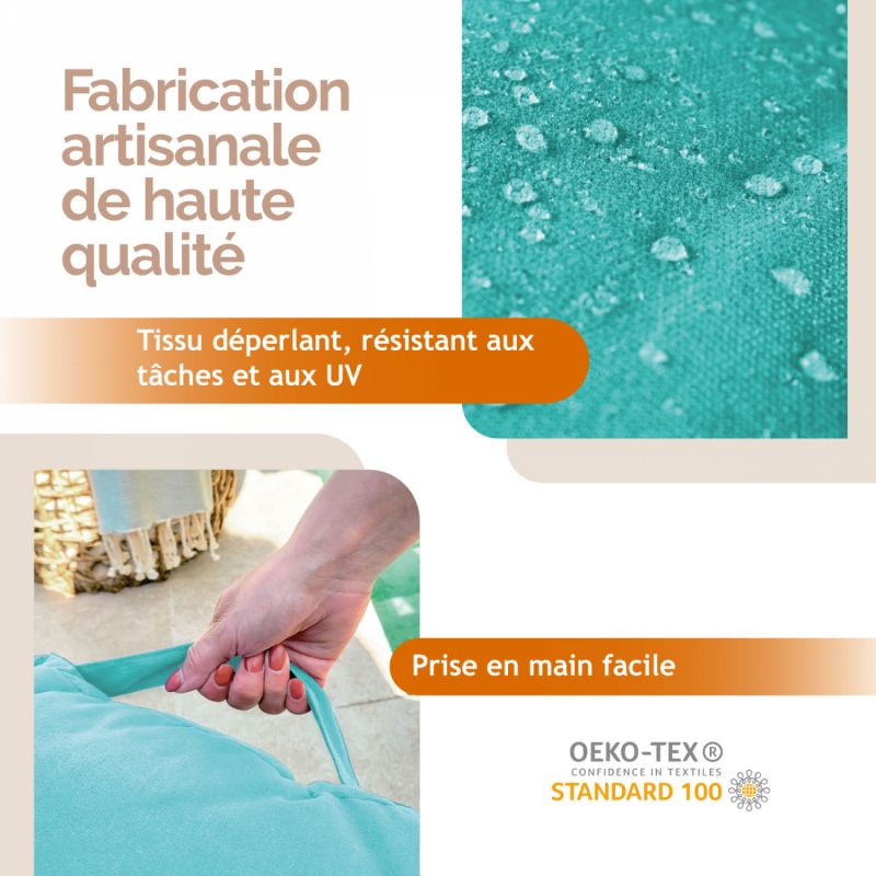 Kit de coussins capitonnés pour palette - Bleu turquoise