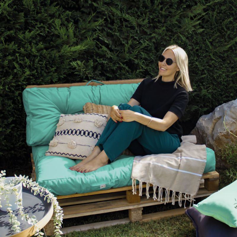 Kit de coussins capitonnés pour palette - Bleu turquoise
