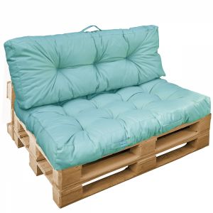 Kit de coussins capitonnés pour palette - Bleu turquoise